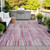 9' X 12' Blush And Ivory Striped Washable Indoor Outdoor Area Rug - Blush, Ivory