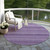 8' Lavender And Purple Round Striped Washable Indoor Outdoor Area Rug Transitional Style - Lavender, Purple Color