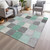 9' X 12' Mint Green And Gray Geometric Washable Indoor Outdoor Area Rug