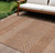 8' X 10' Orange And Ivory Chevron Washable Indoor Outdoor Area Rug - Orange, Ivory