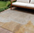 9' X 12' Gold And Ivory Geometric Washable Indoor Outdoor Area Rug - 880016875997