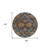 8' Navy Blue Brown And Terra Cotta Round Damask Washable Indoor Outdoor Area Rug