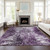 10' X 14' Eggplant Purple And Lavender Abstract Washable Indoor Outdoor Area Rug