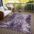 10' X 14' Eggplant Purple And Lavender Abstract Washable Indoor Outdoor Area Rug
