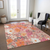 8' X 10' Blush Pink And Orange Floral Washable Indoor Outdoor Area Rug