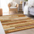 8' X 10' Orange Copper And Taupe Striped Washable Indoor Outdoor Area Rug