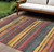 9' X 12' Granite Gray Copper And Yellow Striped Washable Indoor Outdoor Area Rug