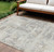 10' X 14' Ivory And Gray Abstract Washable Indoor Outdoor Area Rug Transitional Style - Ivory, Gray Color
