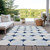 10' X 14' Navy Blue Gray And Ivory Abstract Washable Indoor Outdoor Area Rug