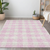 10' X 14' Pink And Gray Plaid Washable Indoor Outdoor Area Rug