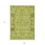 9' X 12' Artichoke Green And Fern Green Oriental Washable Indoor Outdoor Area Rug