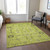 9' X 12' Artichoke Green And Fern Green Oriental Washable Indoor Outdoor Area Rug