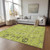9' X 12' Artichoke Green And Fern Green Oriental Washable Indoor Outdoor Area Rug