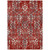 8' X 10' Red Ivory And Dark Gray Floral Washable Indoor Outdoor Area Rug