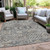 10' X 14' Gray And Copper Floral Medallion Washable Indoor Outdoor Area Rug