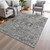 10' X 14' Gray And Copper Floral Medallion Washable Indoor Outdoor Area Rug