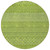 8' Lime Green And Ivory Round Chevron Washable Indoor Outdoor Area Rug