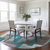 8' Teal Blue Aqua And Beige Round Abstract Washable Indoor Outdoor Area Rug