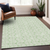 10' X 14' Mint Green And Beige Ogee Washable Indoor Outdoor Area Rug