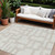 10' X 14' Ivory And Beige Abstract Washable Indoor Outdoor Area Rug - 608219132972