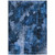 10' X 14' Navy Blue Floral Washable Non Skid Indoor Outdoor Area Rug