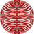 8' Red And Ivory Round Animal Print Washable Indoor Outdoor Area Rug