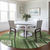 8' Green Ivory And Beige Round Tribal Washable Indoor Outdoor Area Rug