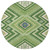 8' Green Ivory And Beige Round Tribal Washable Indoor Outdoor Area Rug