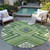 8' Green Ivory And Beige Round Tribal Washable Indoor Outdoor Area Rug