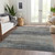 8' X 10' Granite Gray Striped Washable Indoor Outdoor Area Rug