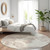 8' Ivory Beige And Taupe Round Floral Washable Indoor Outdoor Area Rug Transitional Style - Ivory, Beige, Taupe Color