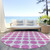8' Blush And Ivory Round Polka Dot Washable Indoor Outdoor Area Rug
