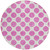 8' Blush And Ivory Round Polka Dot Washable Indoor Outdoor Area Rug