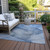 8' X 10' Blue Abstract Washable Non Skid Indoor Outdoor Area Rug - Blue