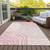 8' X 10' Pink Ivory And Gray Abstract Washable Indoor Outdoor Area Rug