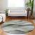 8' Artichoke Green Gray And Silver Round Abstract Washable Indoor Outdoor Area Rug