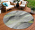 8' Artichoke Green Gray And Silver Round Abstract Washable Indoor Outdoor Area Rug