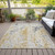 10' X 14' Gold And Ivory Abstract Washable Indoor Outdoor Area Rug Modern Style - Gold, Ivory Color