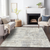 9' X 12' Ivory And Gray Abstract Washable Indoor Outdoor Area Rug
