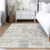 9' X 12' Ivory And Gray Abstract Washable Indoor Outdoor Area Rug