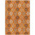 8' X 10' Orange Ivory And Gray Floral Medallion Washable Indoor Outdoor Area Rug