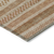 9' X 12' Terra Cotta And Rust Striped Washable Indoor Outdoor Area Rug