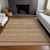9' X 12' Terra Cotta And Rust Striped Washable Indoor Outdoor Area Rug
