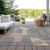 9' X 12' Gray And Gold Abstract Washable Indoor Outdoor Area Rug