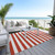 10' X 14' Red and White Striped Washable Non Skid Indoor Outdoor Area Rug