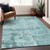 9' X 12' Blue And Ivory Abstract Washable Indoor Outdoor Area Rug Transitional Style - Blue, Ivory Color