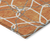 10' X 14' Orange And Ivory Geometric Washable Indoor Outdoor Area Rug