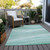 8' X 10' Aqua And Sky Blue Abstract Washable Indoor Outdoor Area Rug