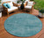 8' Teal Blue Round Washable Indoor Outdoor Area Rug