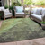 8' X 10' Green And Charcoal Abstract Washable Indoor Outdoor Area Rug